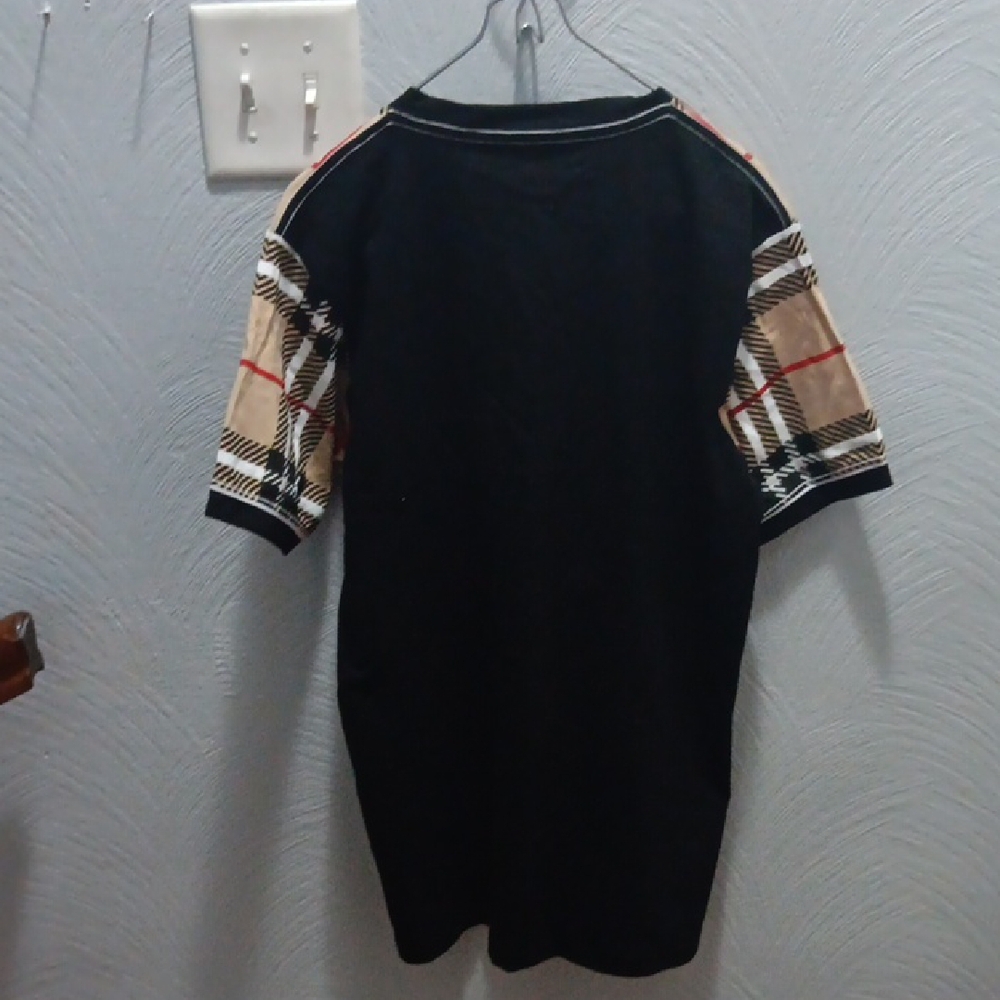 Classic Plaid Short Sleeve Tee - Black and Tan - Picture 5 of 5